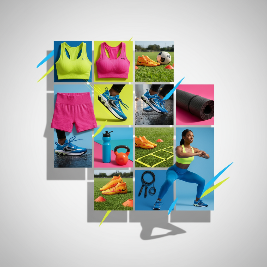 Vibrant Sports Product Collage